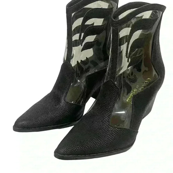 Coconuts by Matisse Cloud Nine Black and Clear Western Booties - Picture 2 of 12